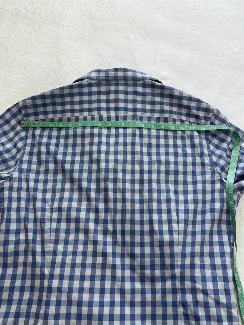 Banana Republic Blue & White Gingham Tailored Slim Dress Shirt